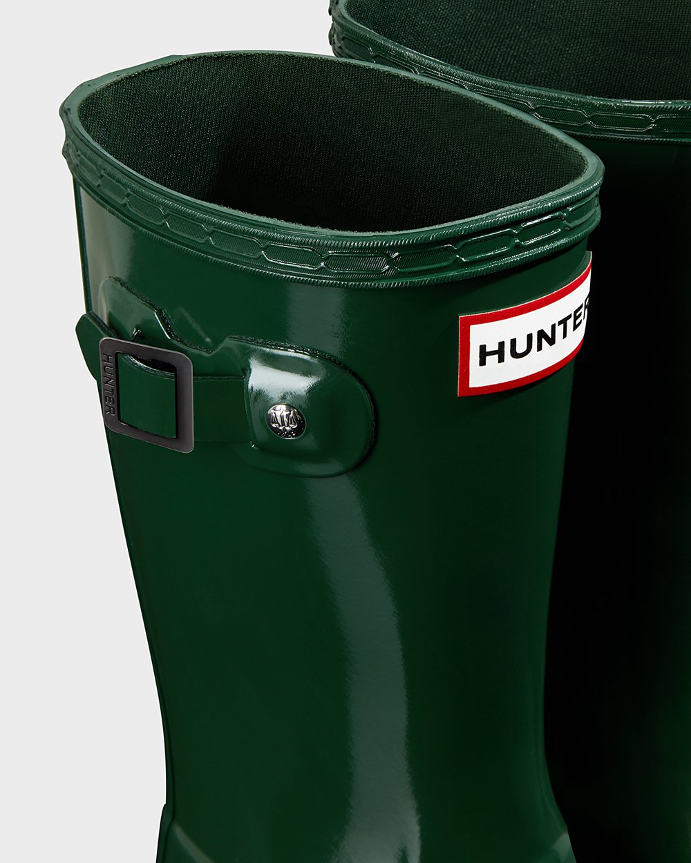 Kids Rain Boots - Hunter Original Big Gloss (51LHKACED) - Green